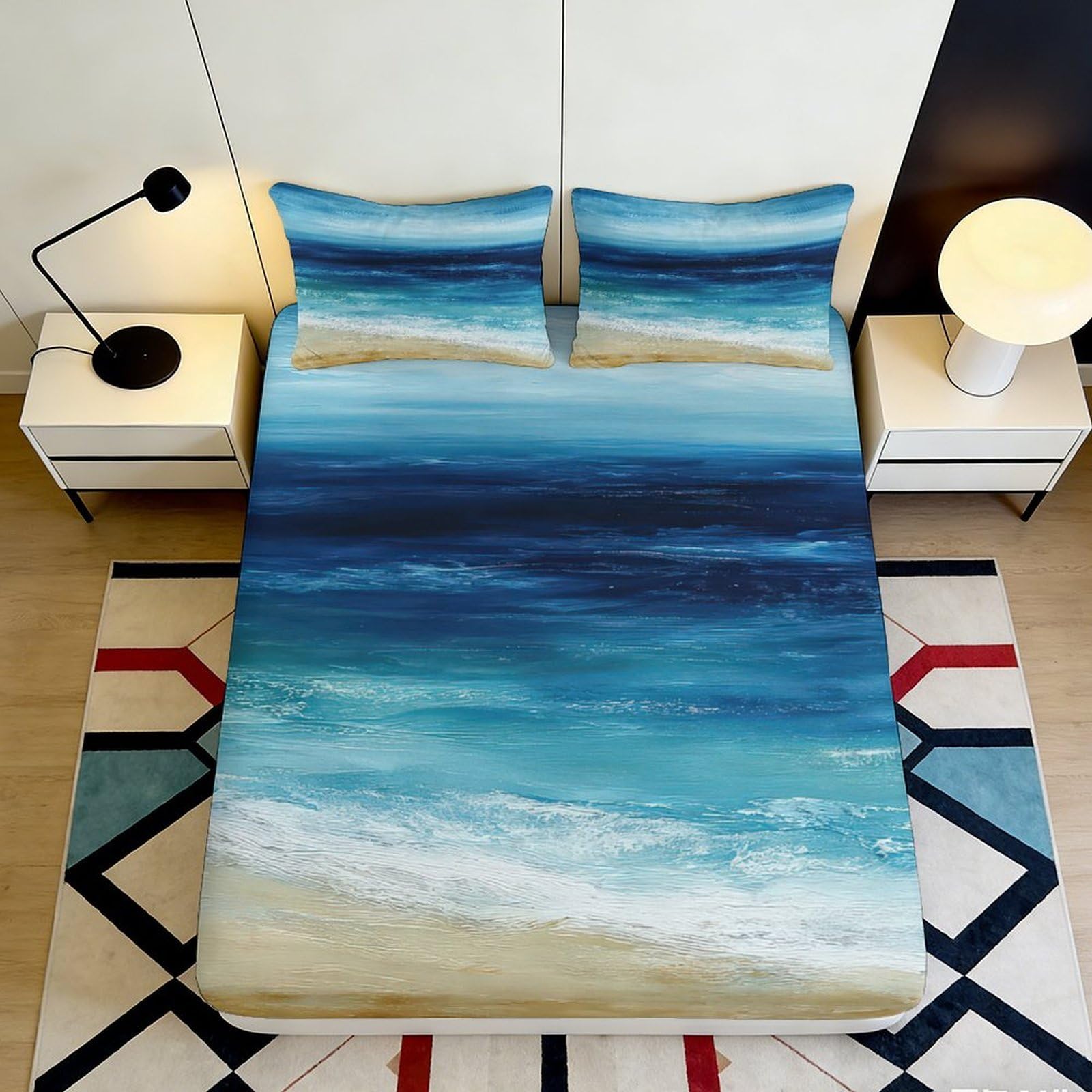 3D Printed Cartoon Tractor Fitted Sheet Microfiber Deep Pocket Non-Slip Bedding for Bedroom Mattress Fitted Cover Adults 120x200x25cm