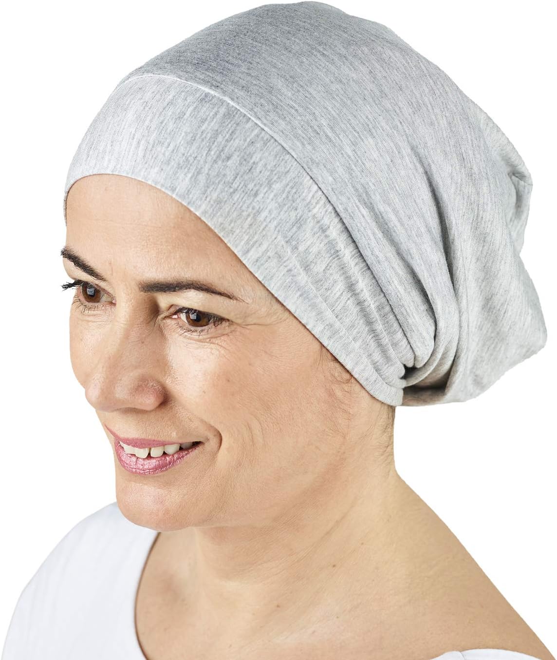 Satin Lined Sleep Cap - Slouchy Sleeping Beanie Hat. Premium Quality Headwear for Frizzy Hair Women. Ultra Soft, Smooth Natural Breathable Bonnet. Helps Prevent Hair Breakage and Frizzines