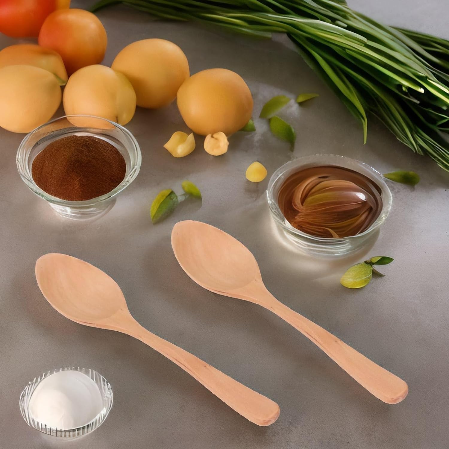 Wooden Cooking Spoons, 2-Pack Wooden Spoons Mixing Spoons Wood Soup Spoons Wooden Honey Spoon for Daily Use image 4
