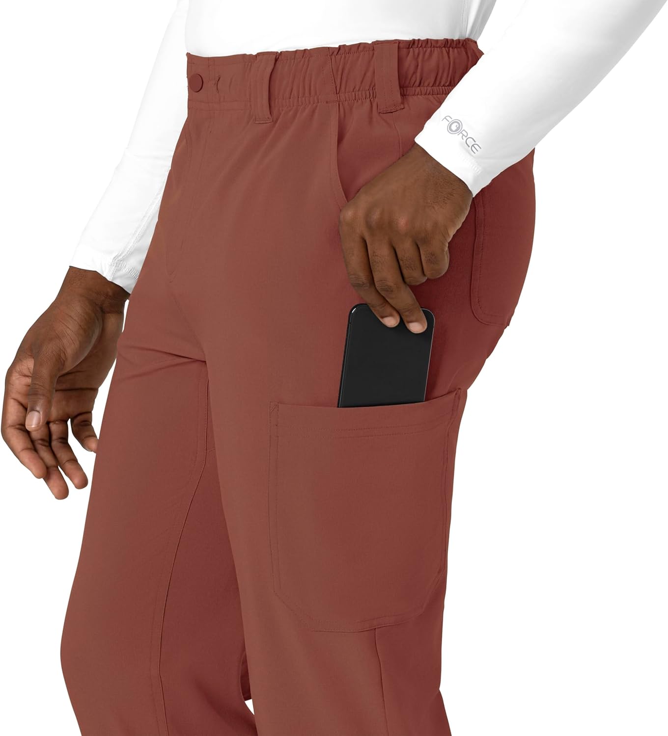 Carhartt Force Cross-Flex Men's Straight Leg Scrub Pant - Sable, S Tall - Image 6