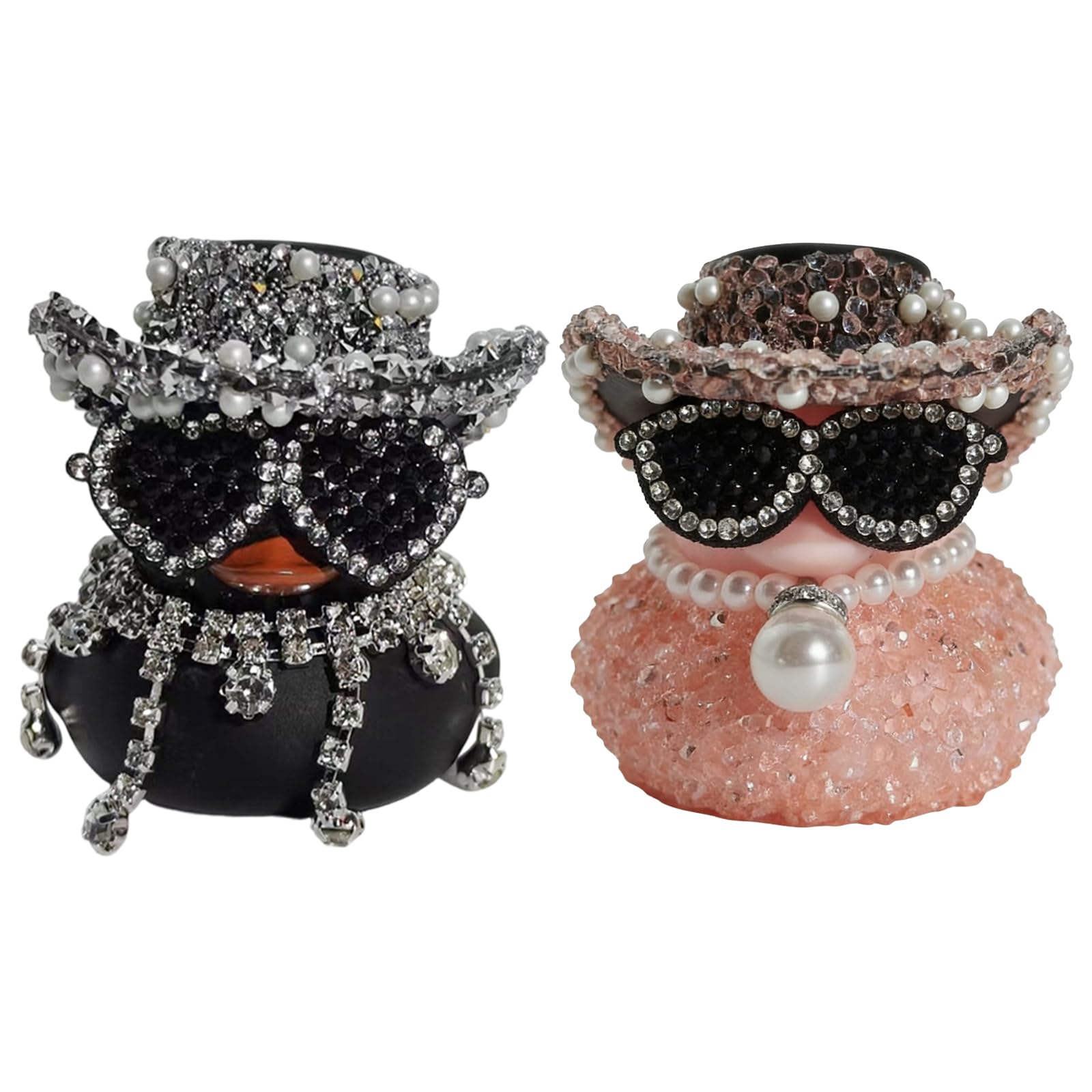 Pink Diamond Paperella di Gomma a Forma Diamante Decorazioni Cruscotto Auto con Cappello da Cowboy Occhiali da Sole