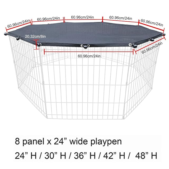 Foto 4 de 8 de Teksome Funda para corral para perros con parte superior a sol/lluvia, cubierta superior tela malla lavable