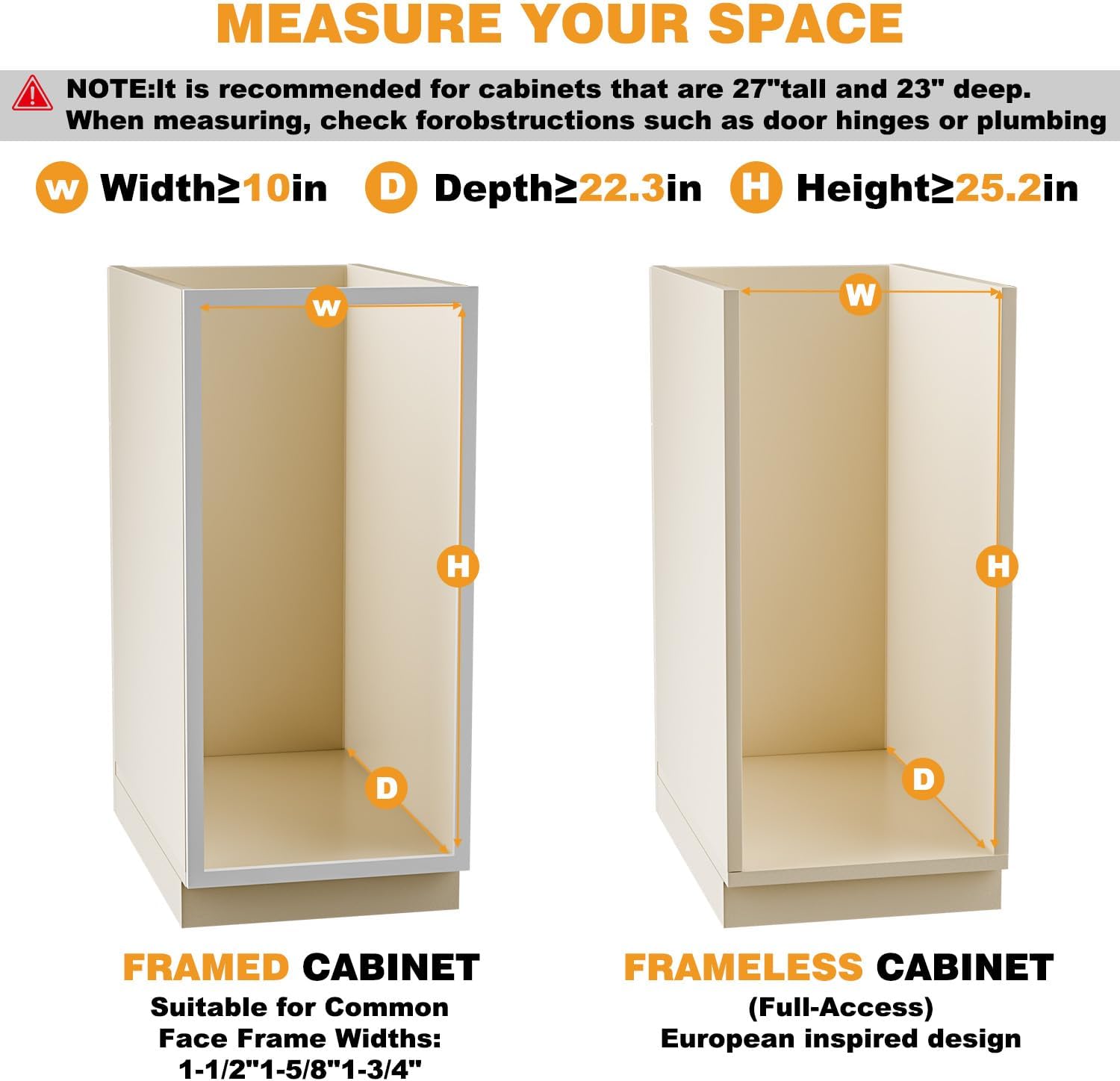 Pull Out Spice Rack Organizer for Cabinet, 8" W x 22.3" D x 25.2" H Multi-Use Solid Wood Slide Out Shelf for Kitchen Cabinet, Sliding Spice Rack for Cans & Jars, Pantry Organization