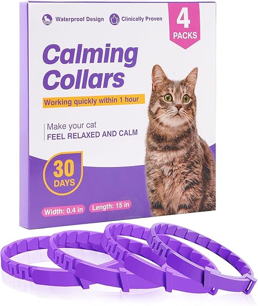 4 Pieces Pheromone Cat Soothing Collars Cat Calming Collar Cat Comfort