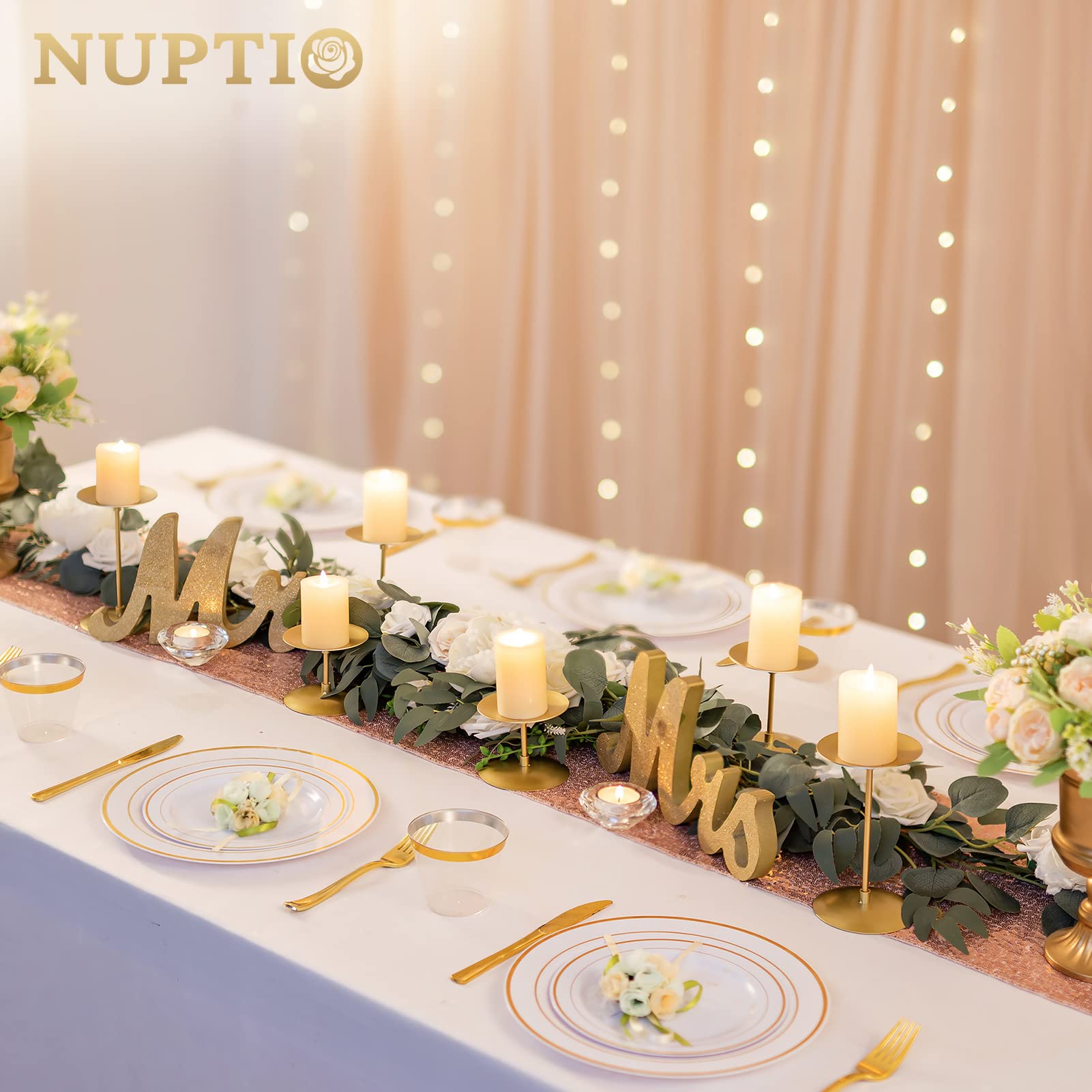 Gold Candelabra NUPTIO S Set Of 2 - 5 Branch Metal Candle Holders For Wedding  Centerpieces \u0026 Home Decor Nuptio Flower Rack, image size:1601x1601