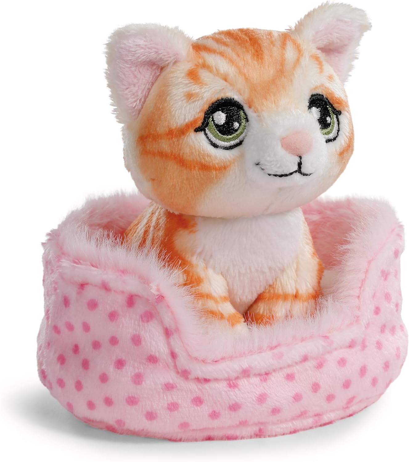 NICI 61943 Shiba Inu Plush Dog in the Basket, Soft and Cuddly Toy for Adults and Children, 12 cm, Brown, Dog