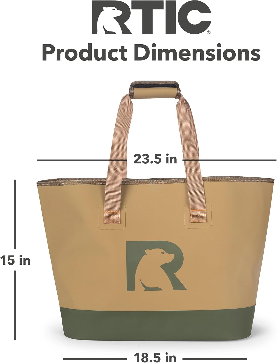 RTIC Ultra-Tough Tote Bag, Waterproof for Beach, Pool, Towel, Grocery, Shopping, Heavy-Duty, Puncture Resistant