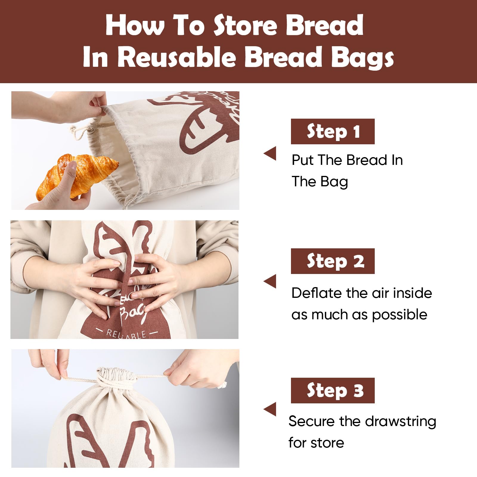 Bolsa de pan, 2 paquetes de bolsa de almacenamiento de masa madre reutilizable con cremallera para pan casero, recipiente grande para congelador para mantener el pan fresco (negro, L) (amarillo)