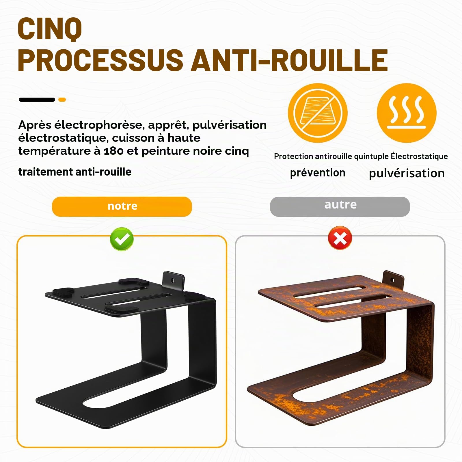Coolty 1 paire de supports de haut-parleurs de bureau universels en métal avec coussinets absorbant les chocs, design inclinable, capacité de charge de 15 kg (noir)