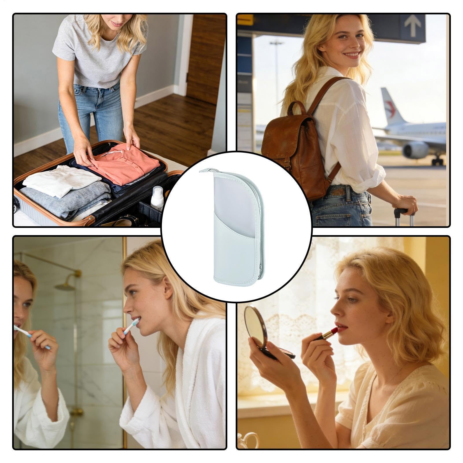 Borsa Trucchi In Piedi Pochette Impermeabile Di Grande Capacità Appendibile | Borsa Da Viaggio Per Toilette Per Spazzolino, Dentifricio, Detergente Viso, Lozione, Hotel, Dormitorio E Viaggi