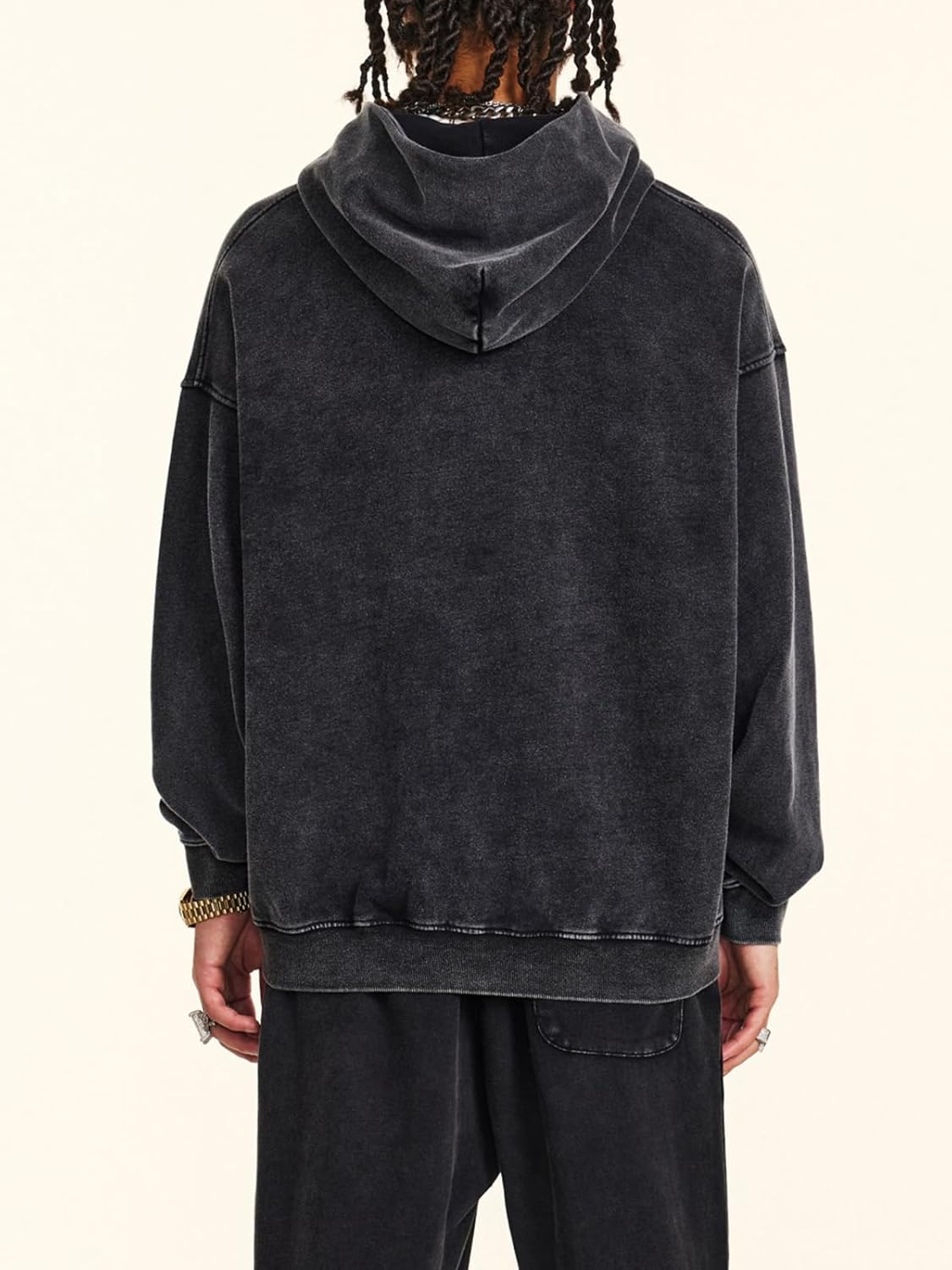 Men's Oversized Hoodie - Loose Fit Pullover Sweatshirt with Drop Shoulder & Comfortable Design for Casual Streetwear - Image 3