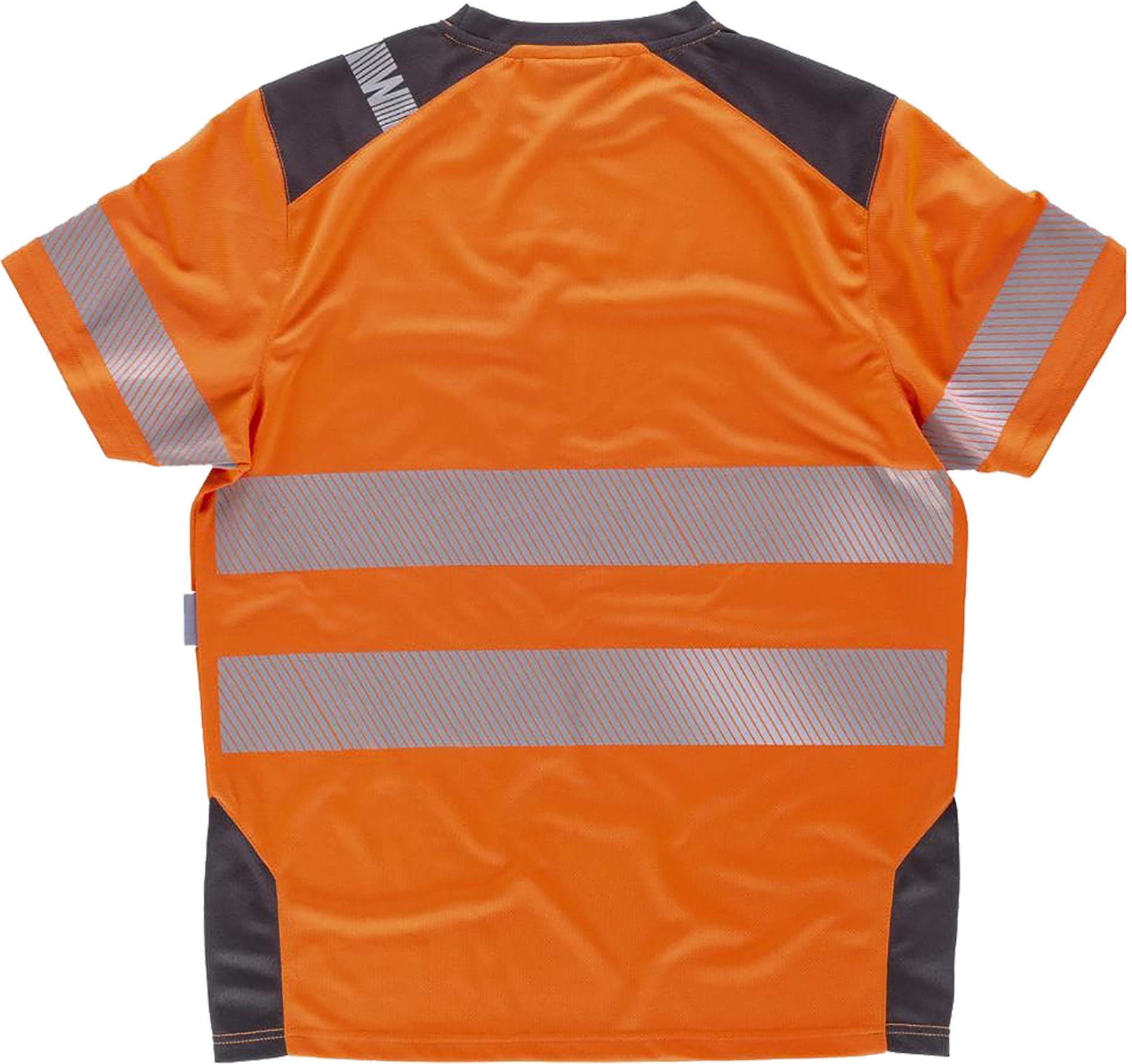 Workteam Camiseta Manga Corta Trabajo, Alta Visibilidad en Poliéster Micropiqué, Cintas Reflectantes Discontinuas, EN 20471. Clase 1. Unisex