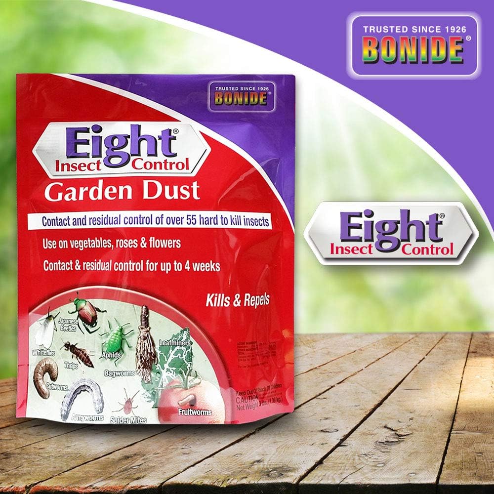 Bonide Eight Insect Control Garden Dust, 3 lb. Insect & Mite Killer for Outdoor Garden, Kills & Repels Insects