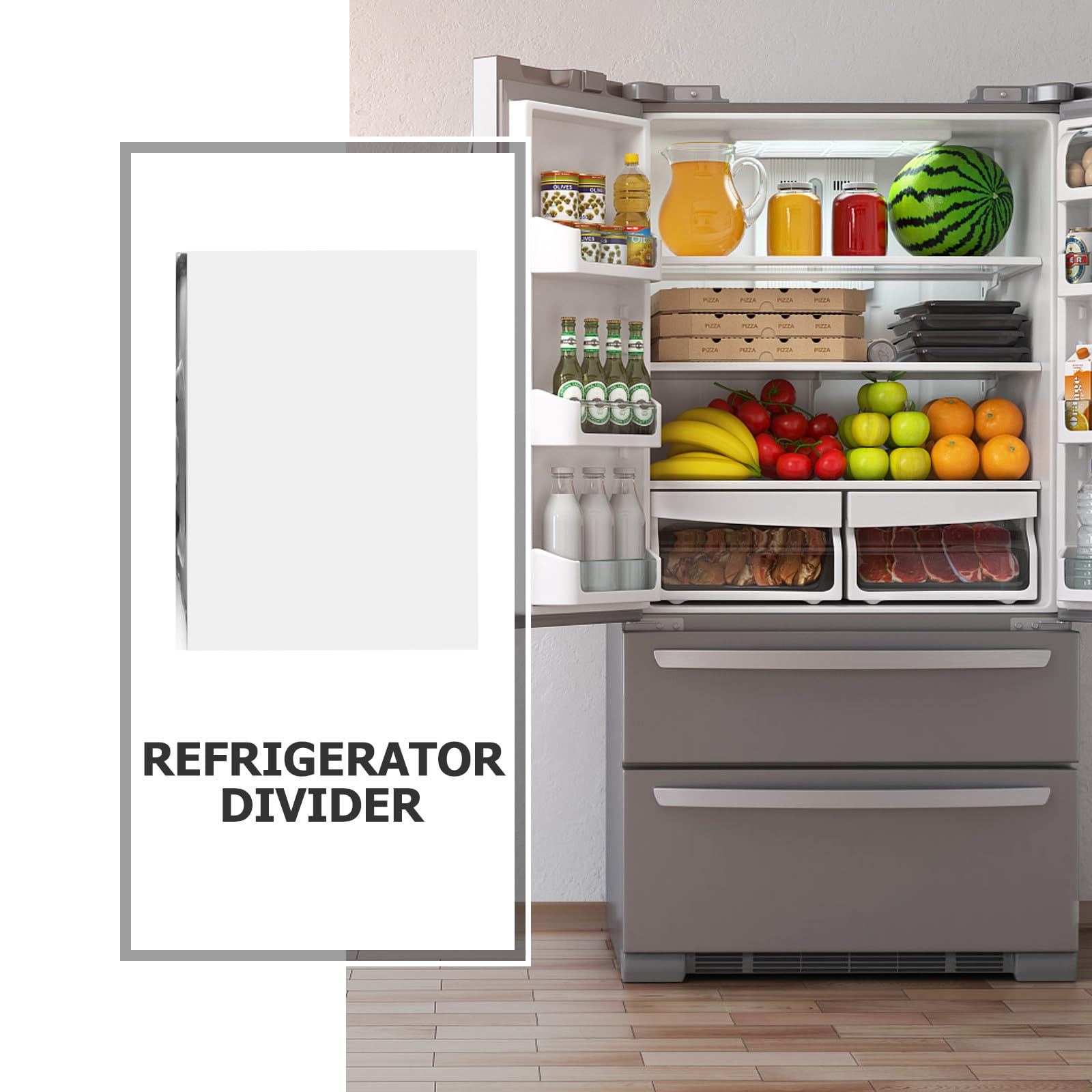 Alasum Estante Divisor de Vidrio para Refrigerador de Reemplazo | Vidrio Templado, Resistente a Roturas, Instalación Sencilla, Organización Práctica y Ajuste para Congelador