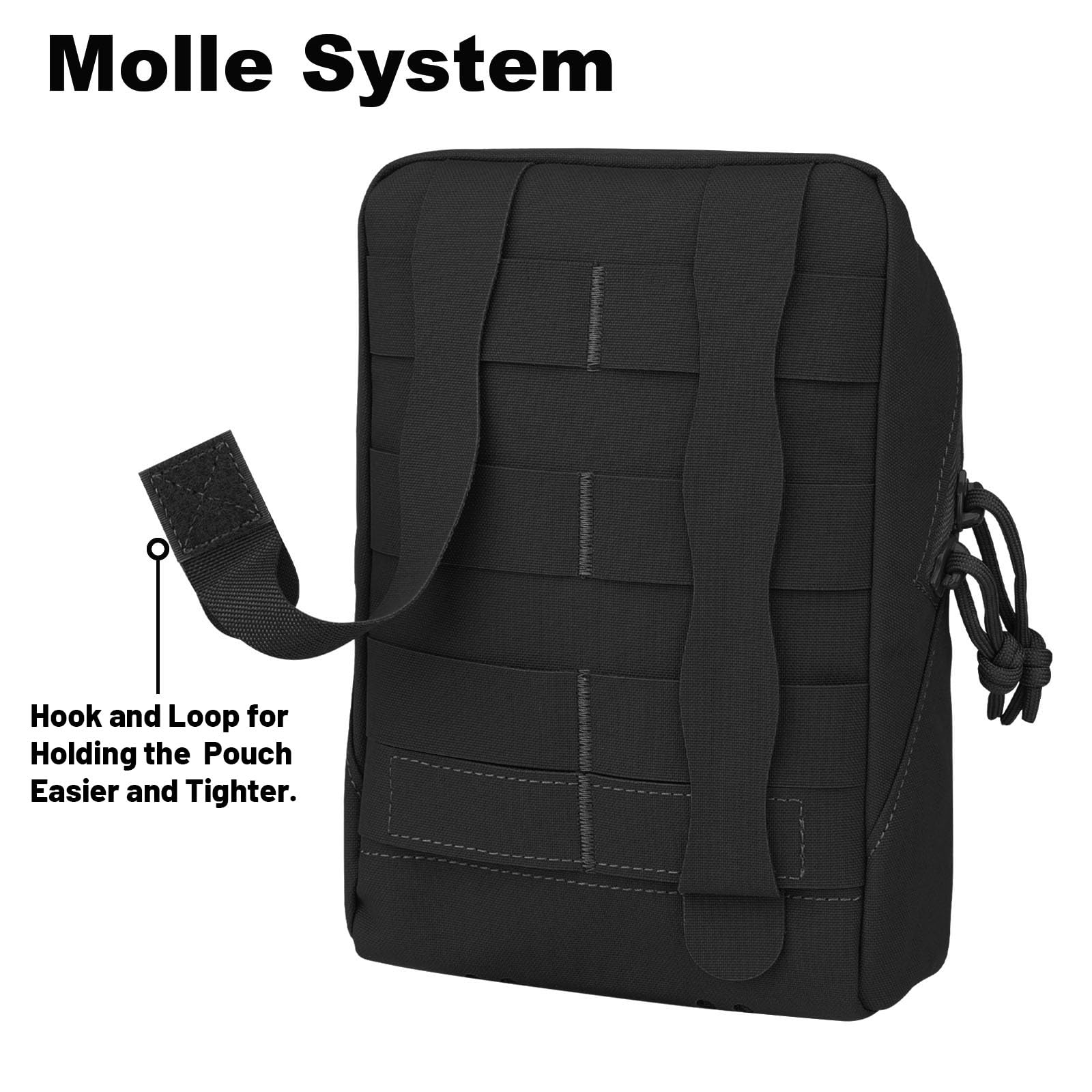 Pochette EDC Molle compacte – Sac de taille tactique étanche en CORDURA 500D avec
