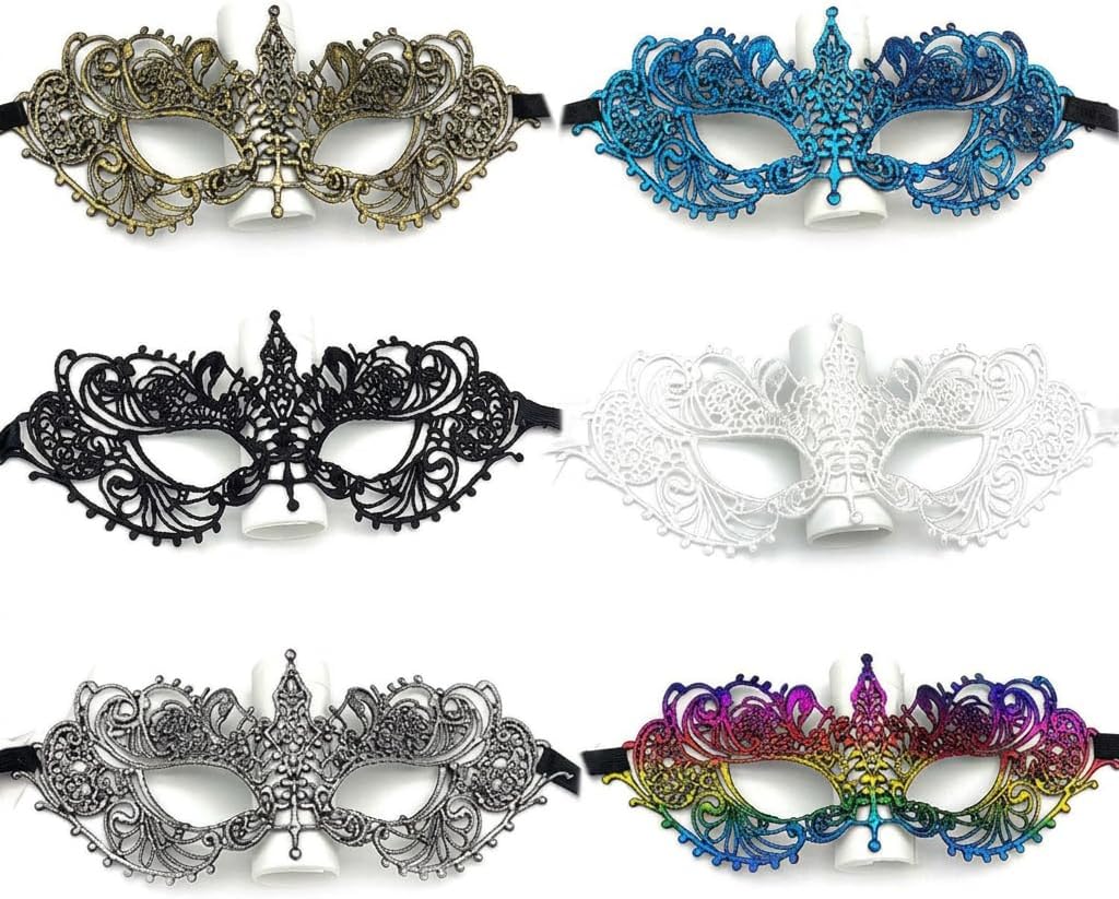 6PCS Masquerade Mask for Women, lace mask,Masquerade Masks for Halloween