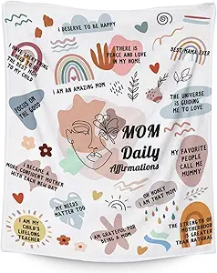 Mom Throw Blanket - Soft, Fuzzy & Warm - 30x40 Inches to My Mom Blankets for Lap - White Modern Throws Birthday Gifts from Daughter or Son