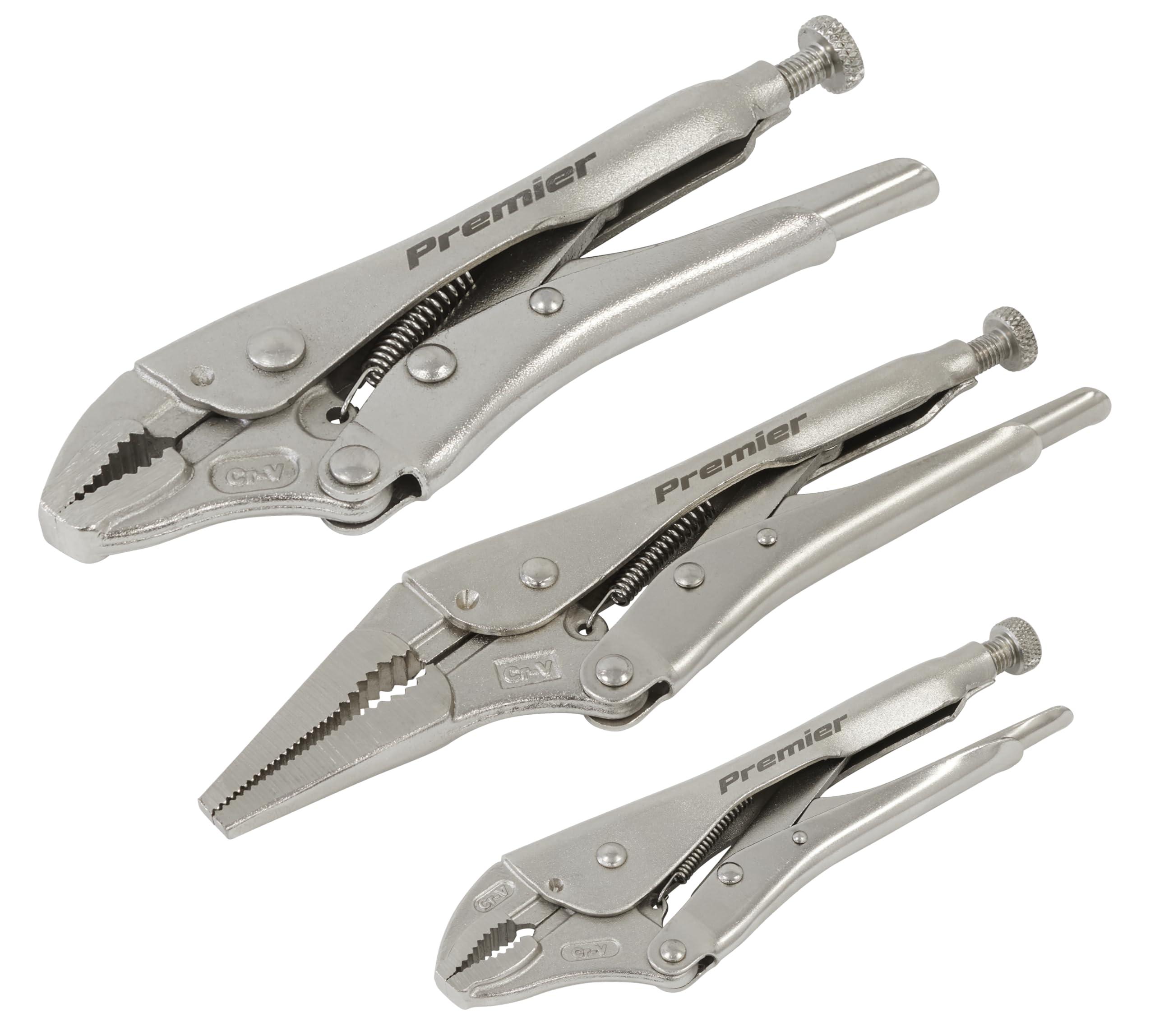 Sealey Premier 3 Piece Locking Pliers Set In Tool Roll