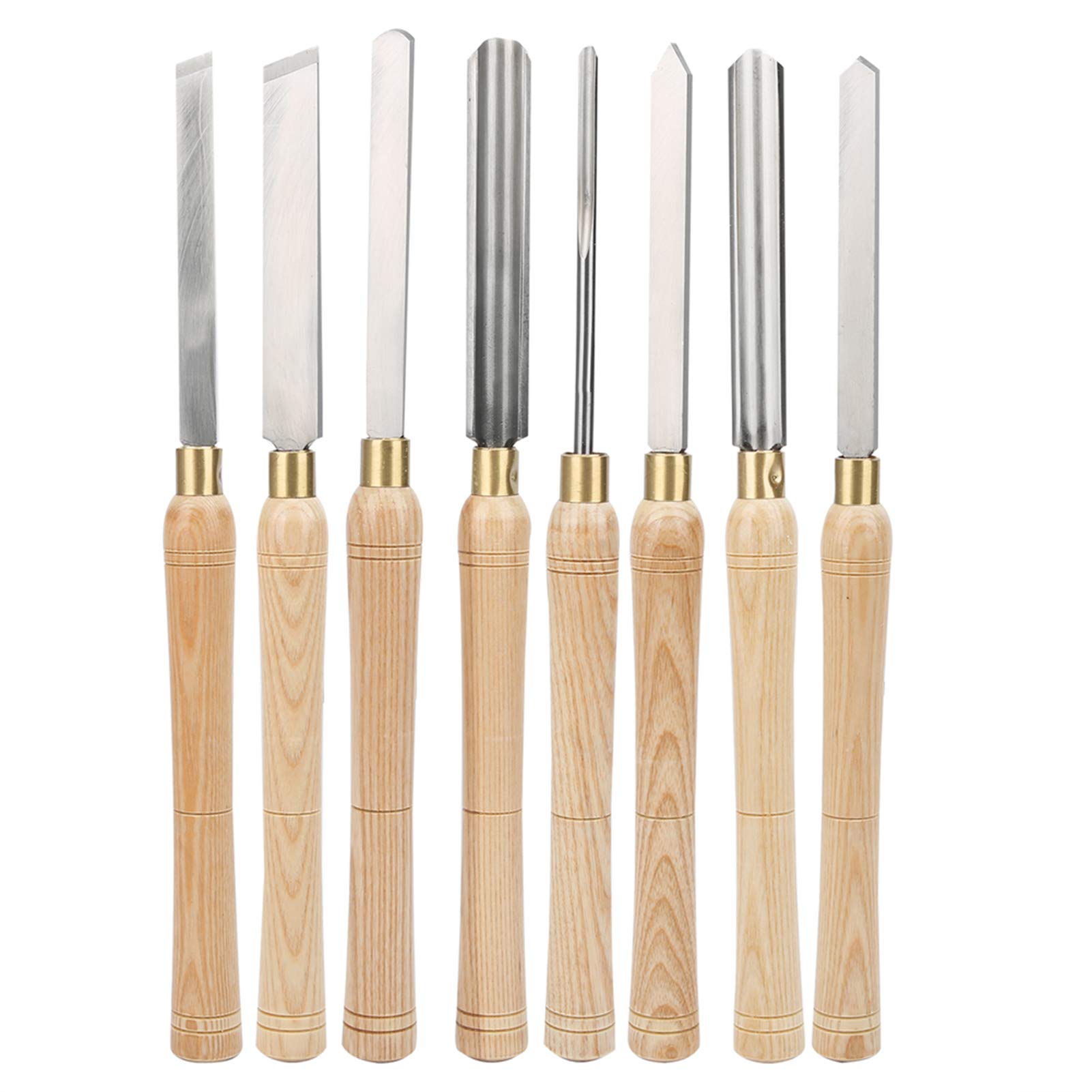 Juego de herramientas para torneado de madera, cinceles para torno de acero de alta velocidad de 8 piezas