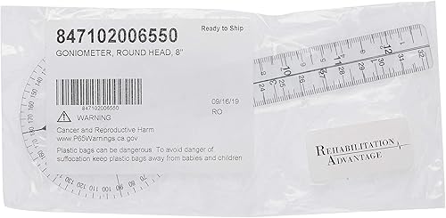Miniatura 8 de Rehabilitation Advantage Goniómetro plástico de 12" ISOM de 360 grados, transparente