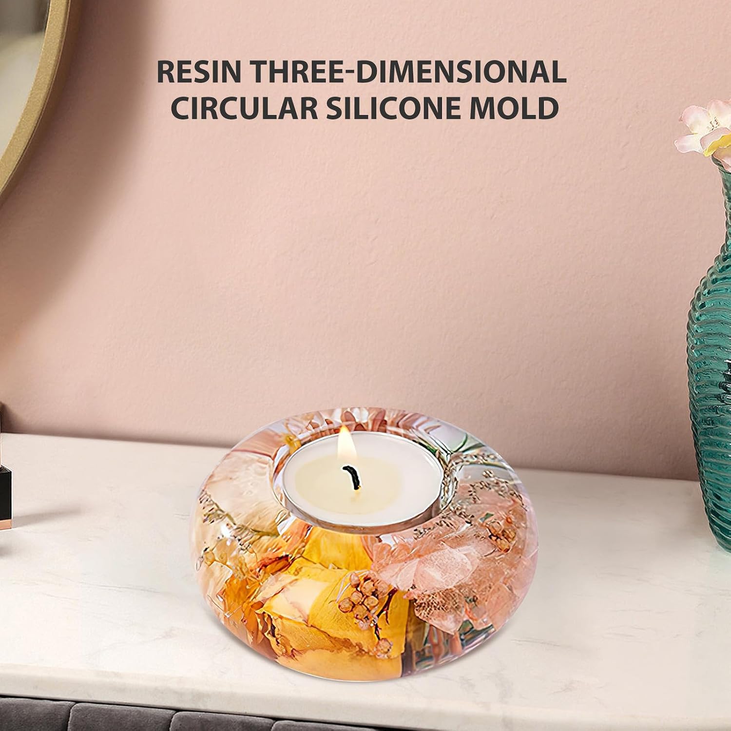 3pcs Silicone Candle Holder Mold for DIY Crafts, Unique Shape White