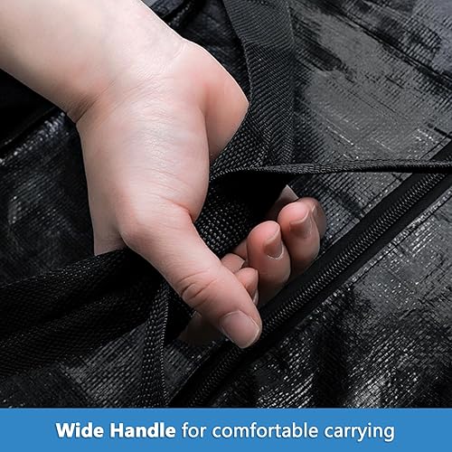 Miniatura 5 de Elsjoy Paquete de 2 bolsas de mudanza extragrandes de 66 galones, 45 x 16 x 22 pulgadas, bolsas de almacenamiento XXL negras con cremalleras y asas,