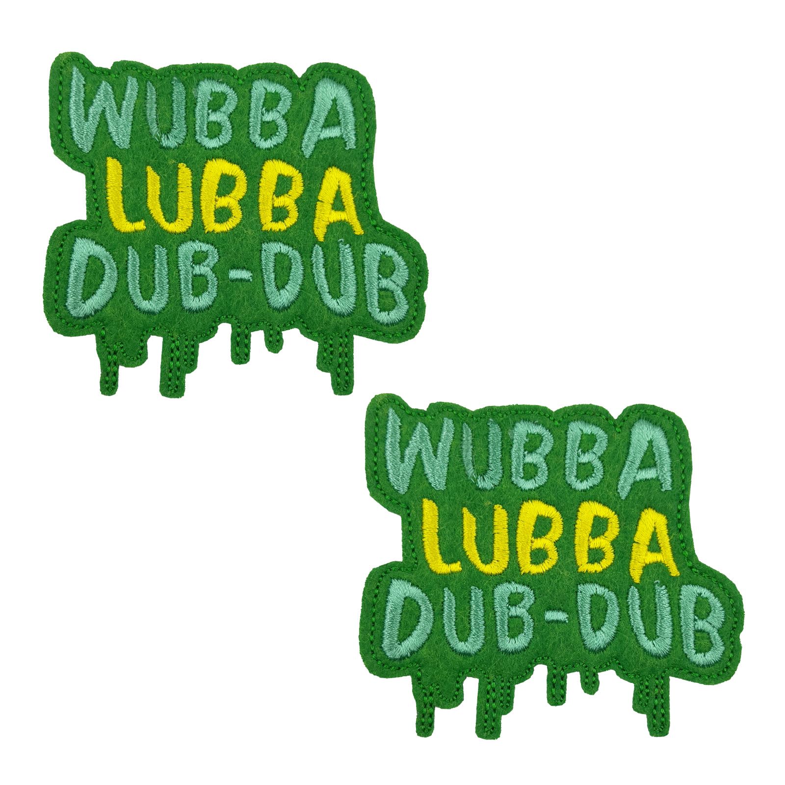 3" ReelFun Wubba Lubba Dub-Dub Meme Embroidered Iron On Patches 2 Pack