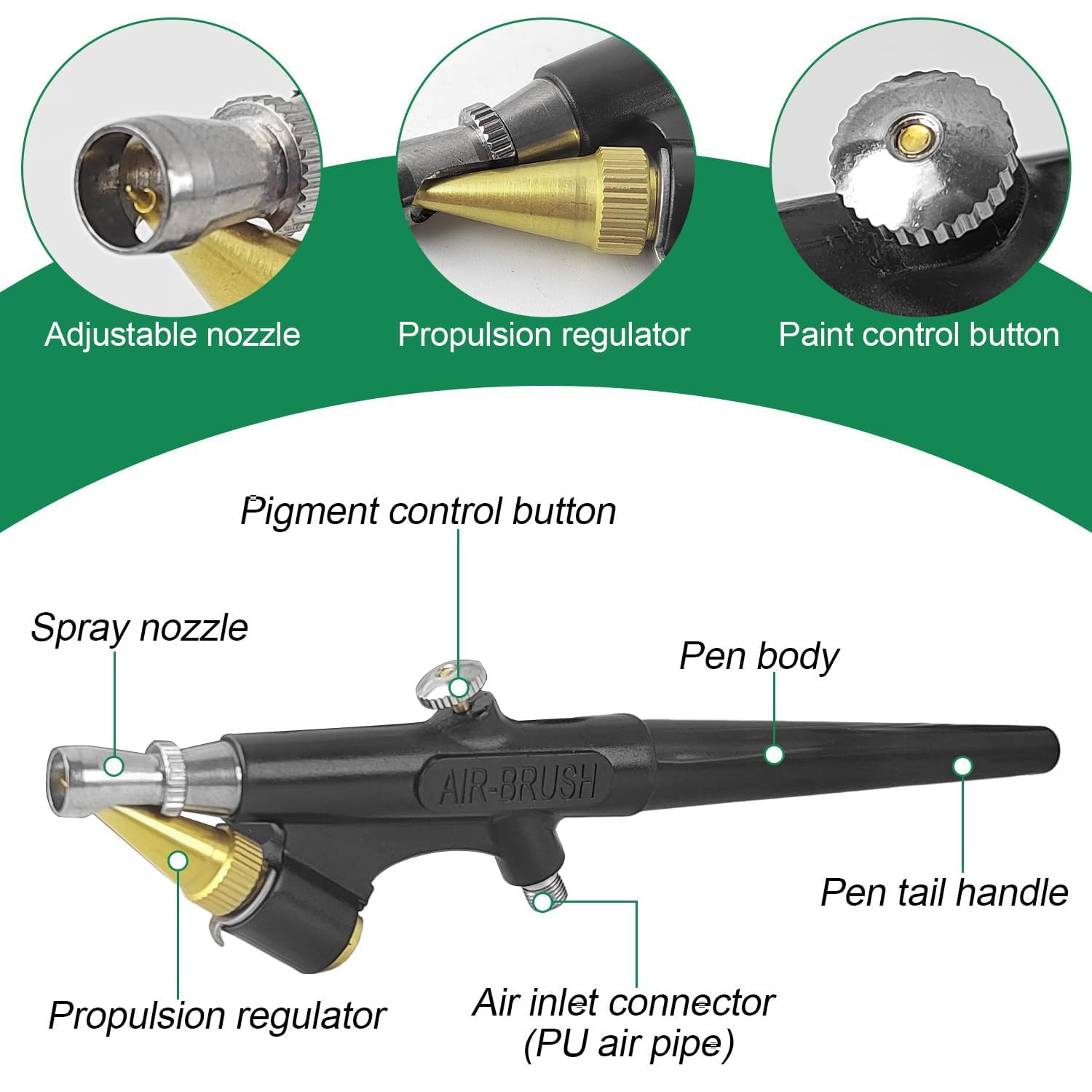 Cikonielf Pistolet à Air Comprimé Kit Aérographe Pistolet à Brosse à