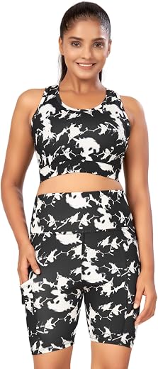 KASHIKAY CREATION Activewear Shorts Top for Women Gymwear | High Waist Yoga Shorts and Top Set for Workout | Running Cycli...