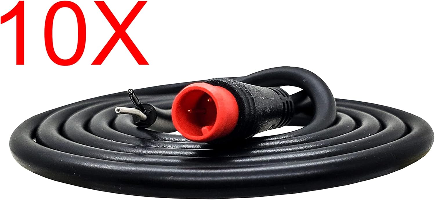 10X Julet Plug 2-Pin Male Connector Pigtail 3FT Wire for Electrical Bike LED Lighting