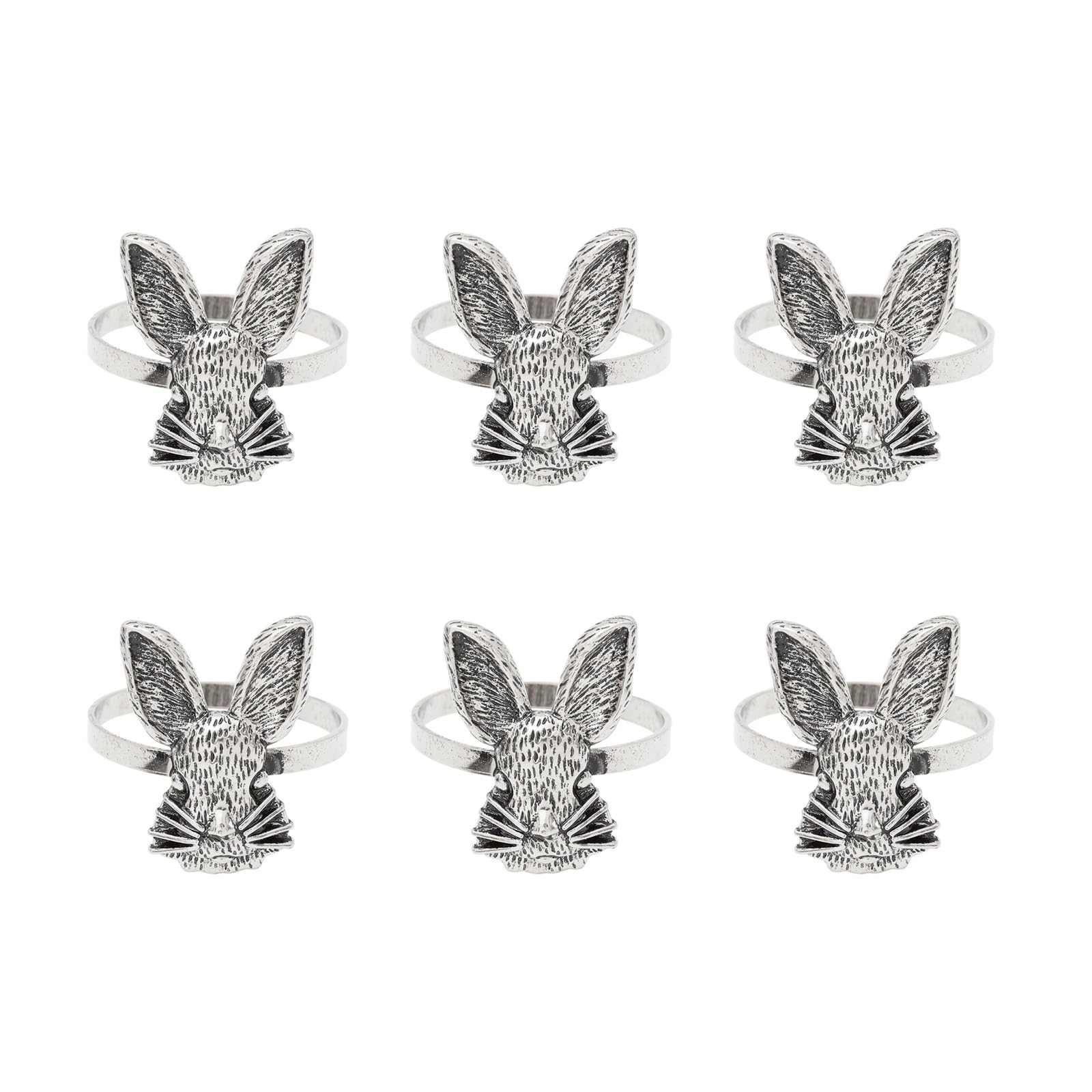 Of 6 Portable Easter Rabbits Napkin Holders Rabbits Napkin Rings for Thanksgiving and Festival Table Decors Table Decoration