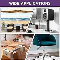 Vista 7 de Pomo de estrella de rosca M8 x 1.575 in, 4 unidades, mango de sujeción hexagonal de plástico, tornillo de apriete manual para reemplazo de base