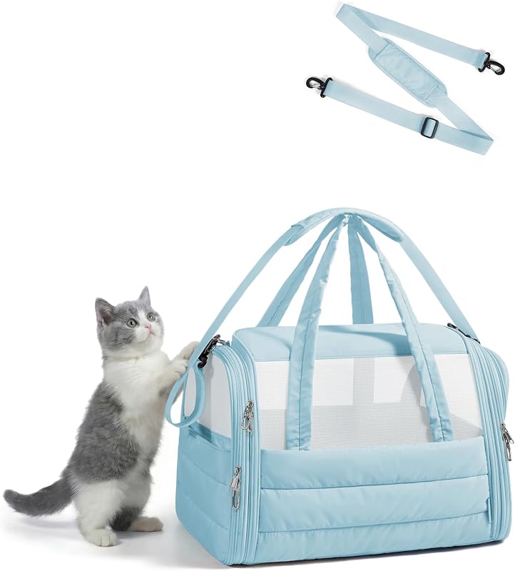 Bolsa de Transporte para Gatos BAGSMART Acolchoada, Quilted e Dobrável – 46,0 x 28,0 x 28,0 cm