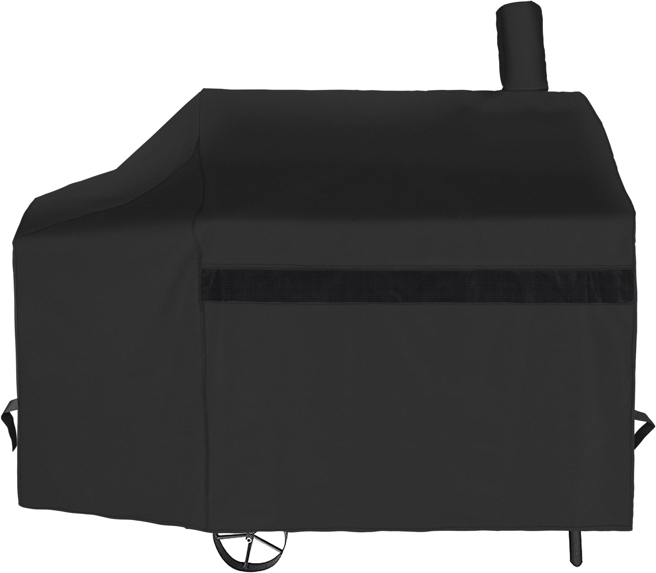 NEXCOVER Offset Smoker Cover - 60 Inch Waterproof Charcoal Grill Cover, Outdoor Heavy Duty BBQ Cover, Rip Resistant Smokestack Barbecue Cover for Brinkmann Char-Broil Weber Nexgrill, Black.