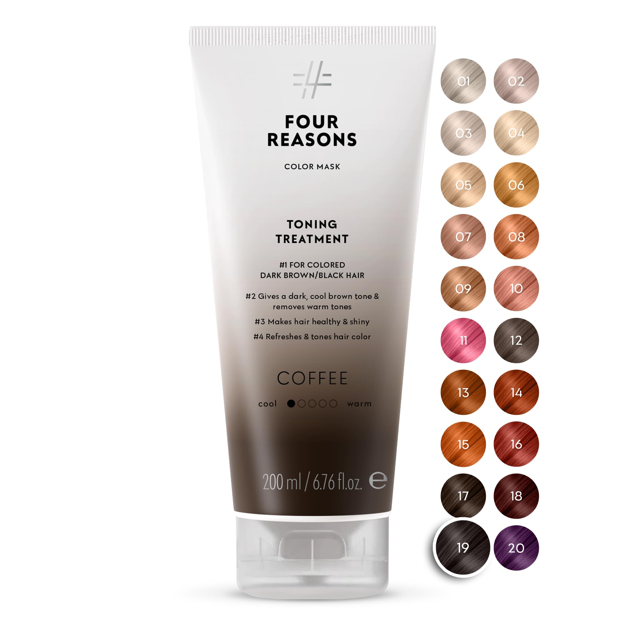 Color Mask - Coffee - (27 Colors) Toning Treatment, Color Depositing Conditioner, Tone & Enhance Color-Treated Hair - Semi Permanent Hair Dye, Vegan and Cruelty-Free, 6.76 fl oz