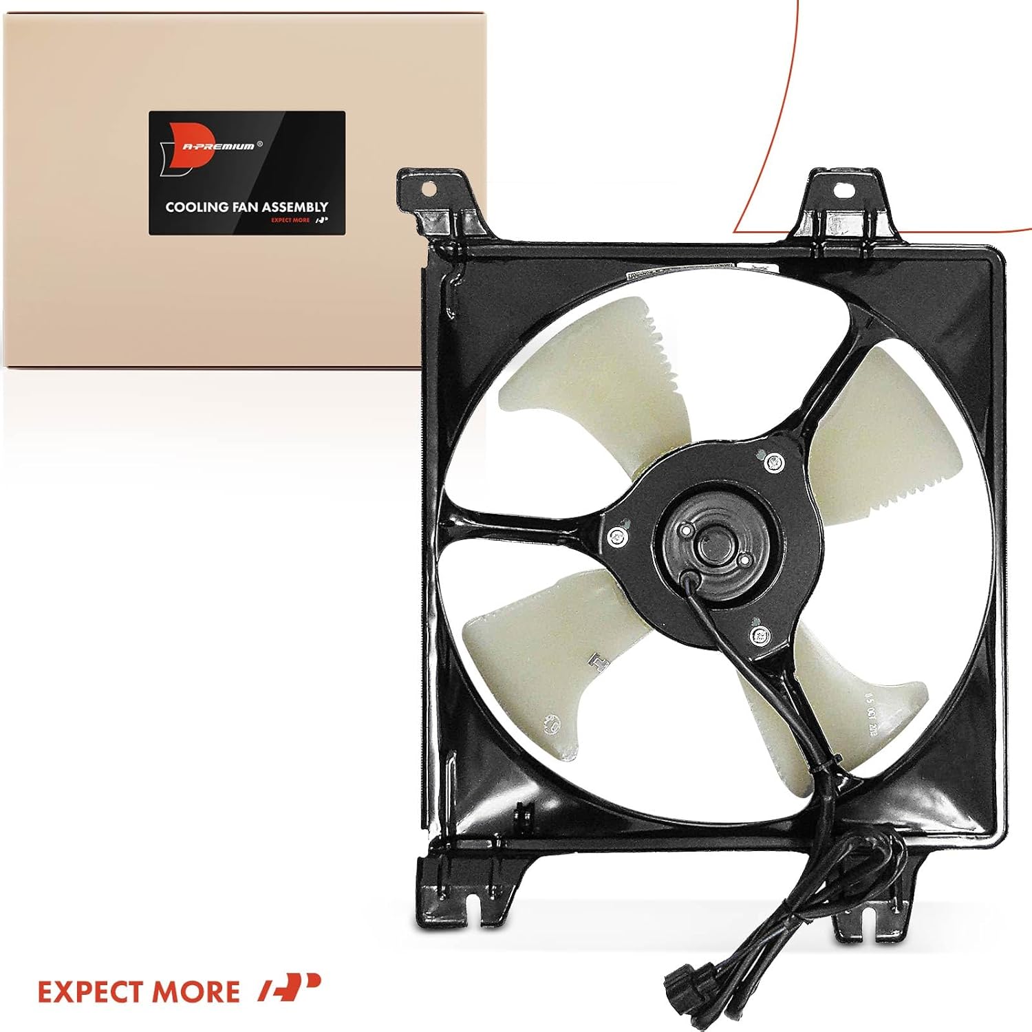 A-Premium A/C Condenser Fan Assembly Compatible with Select Mitsubishi Models - Galant 1999-2004 - Replace# MN121042, MR568430