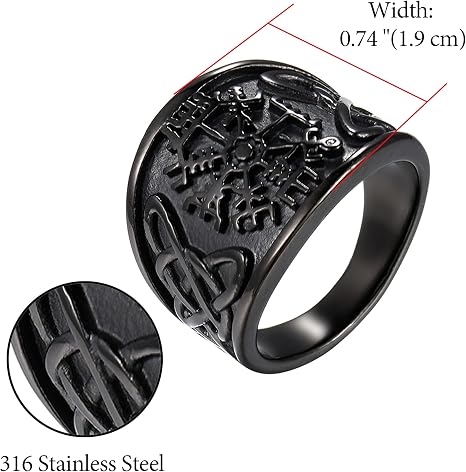 JewelryWe Anello Da Uomo Vichingo Nordico: Anello Steampunk Anello Albero Della Vita Preghiere Halloween Idee Regalo