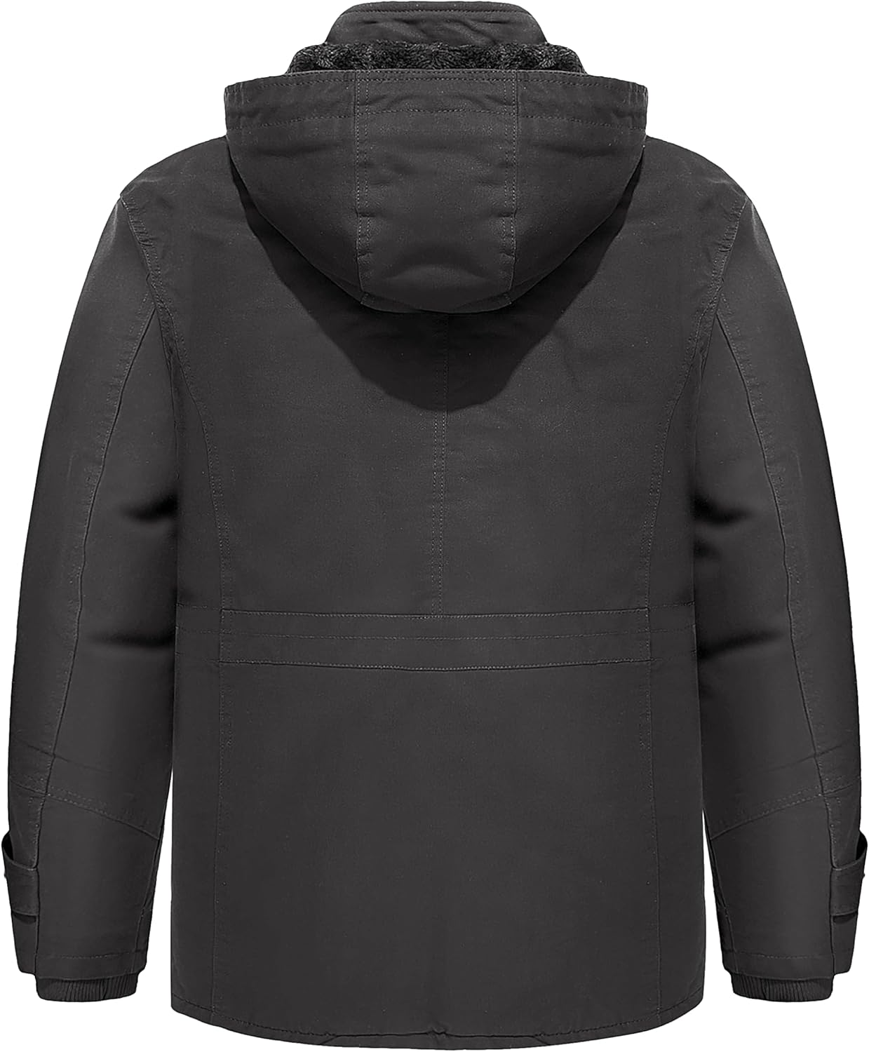 TACVASEN Men's Winter Jacket Cotton Military Jackets Fleece Lined Thick Work Warm Cargo Coats with Hooded - Image 2