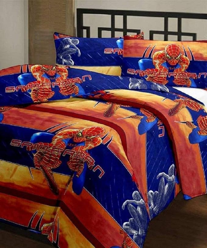 TIQH Cartoon Print Super Soft Touch Reversible Poly Cotton Ac Blanket/Dohar for Kids (Double Bed)