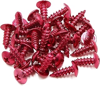 A ABSOPRO Motocicleta Cruz Cabeza 5mm Pernos Tuercas Parachoques Tornillos Rojo (Juego de 30)