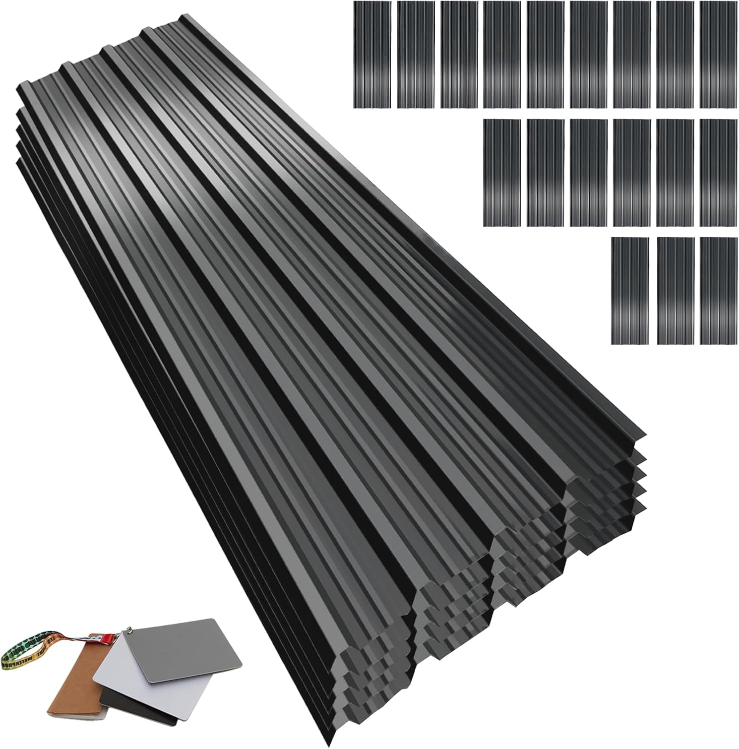 4 Pcs Metal Roofing Panels 45.2" x 17.72" Corrugated Galvanized Steel Roof Panels Metal Siding Panels Gazebo Top Cover for Pergola Patio Garden Mobile Home, Gary