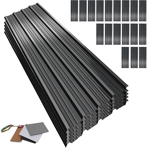 Metal Roofing Panels, L45.2×W17.72 Inch Corrugated Galvanized Steel Metal Roof Panels with Screws, Waterproof Pergola Roof Panels for Gazebo, Shed, Patio, Garage, Outdoor Storage,18 Pcs Gray
