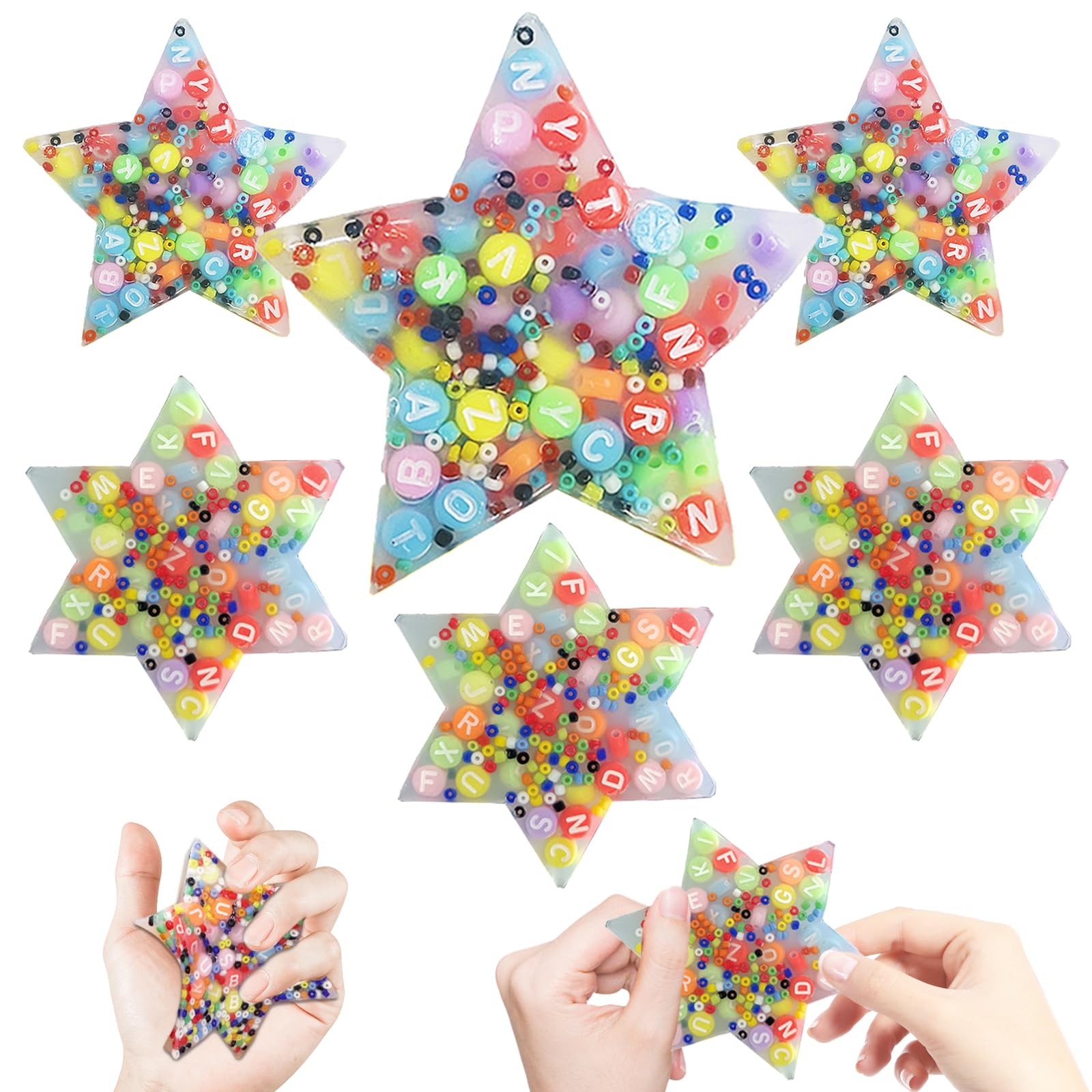 CAIJ 6 Pcs Picky Pads, Skin Picking Fidget,Picky Gadgets, Star Picky Sensory Toys, Fingerspielzeug, Sensorisches Spielzeug für Kinder und Erwachsene