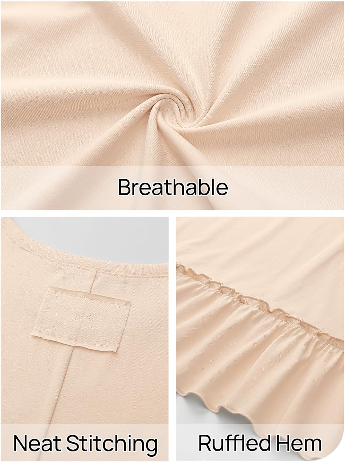 MEROKEETY Women's 2026 Summer Peplum Tops Oversized Blouse Casual Short Sleeve Crew Neck Ruffle Tunic T Shirts - Image 5