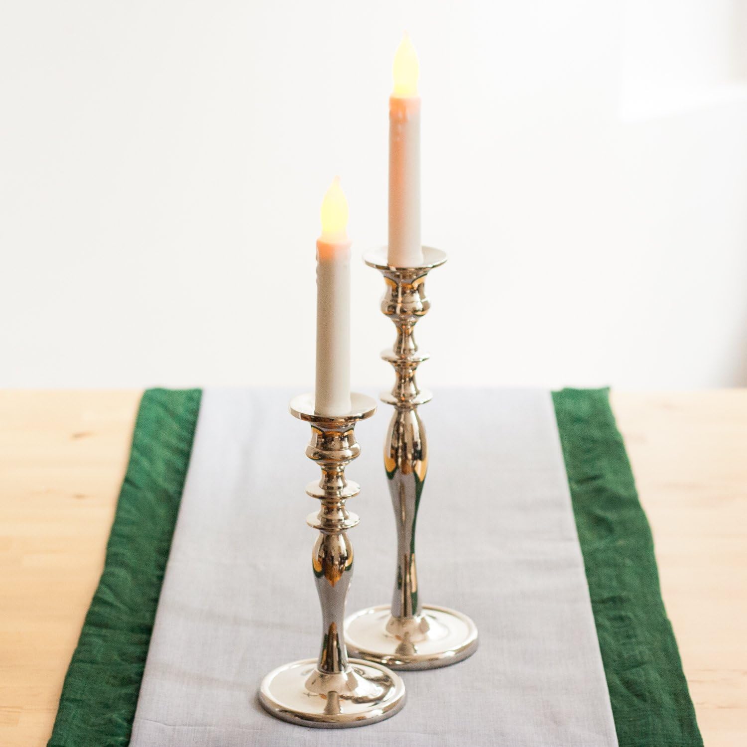 Flameless Taper LED Candles by LampLust | Ivory Drip Finished, 6" Candlesticks, Made of Wax | Batteries Included | Pack of 12