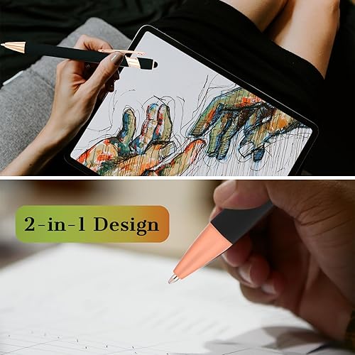 Miniatura 8 de LMJUEJIN Bolígrafos personalizados con nombre o logotipo, tinta negra, 12 bolígrafos personalizados de metal con grabado sin lápiz capacitivo,