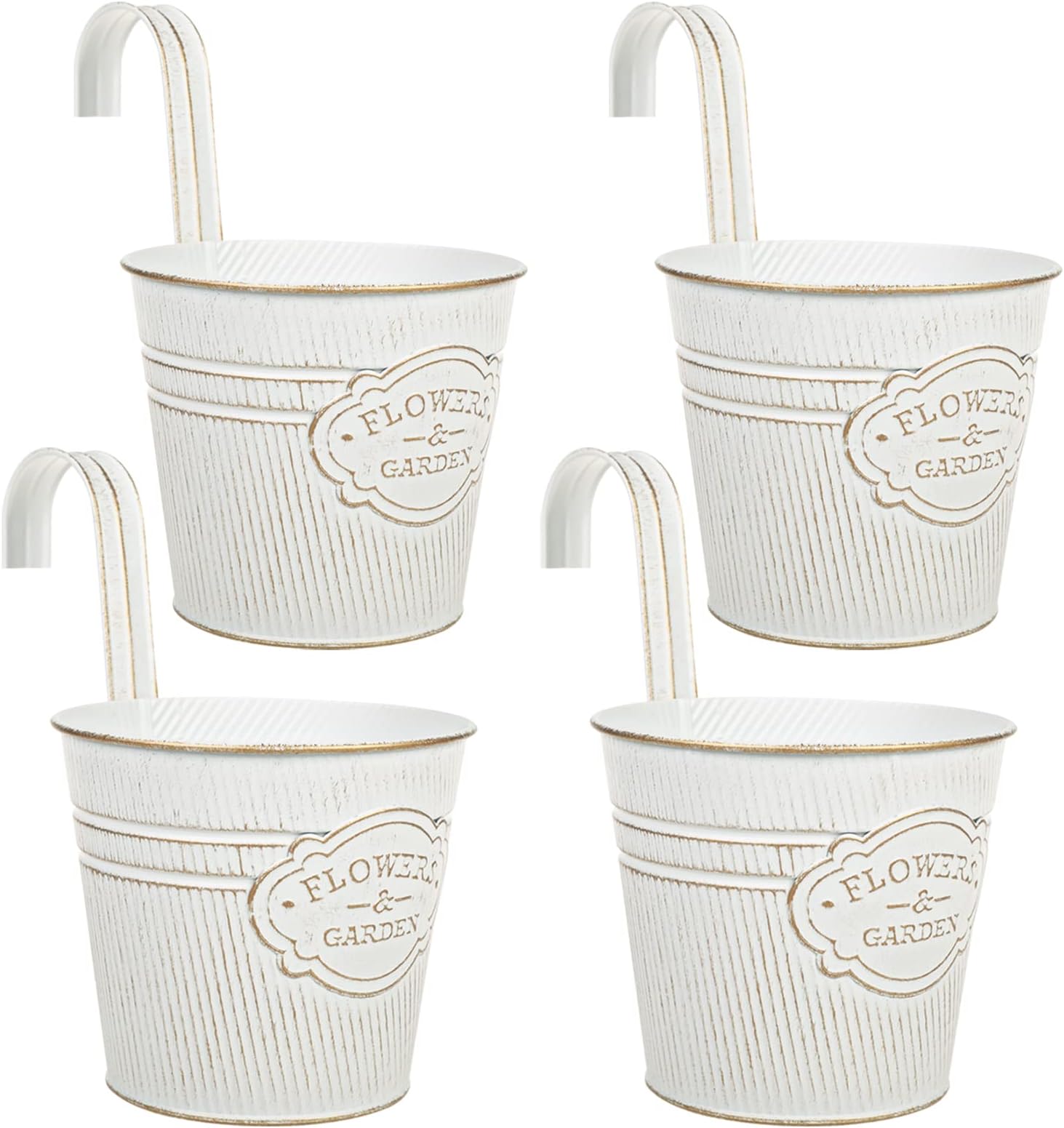 Cabilock 4 Stück Hängetopf Balkon Metall Blumentopf Vase Vintage Retro