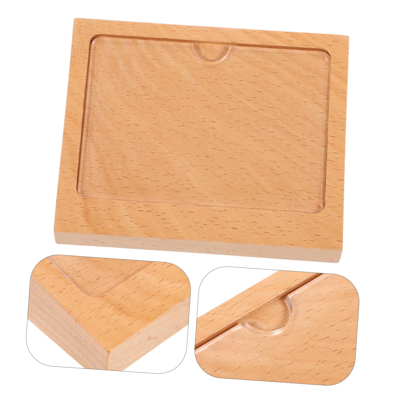 MAGICLULU 4 Piezas Soporte de Carteles de Madera Premium para Mesas Expositor de Precio y Menús Base y Panel Transparente para Restaurantes y Tiendas