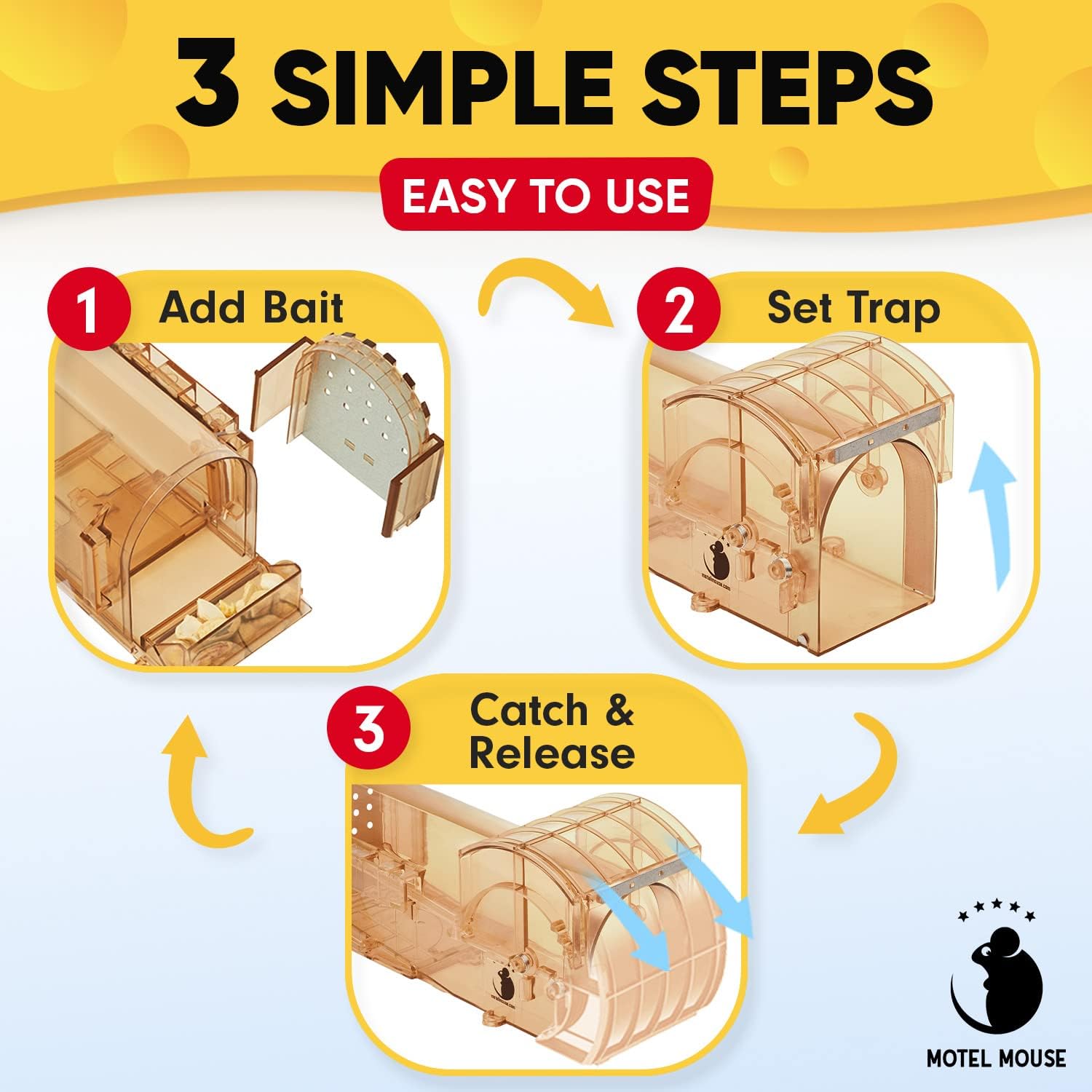Humane Mouse Traps Indoor for Home Live Mouse Trap Catch and Release Mouse Traps Indoor Humane No Kill Mice Trap for House Indoor Reusable Mousetrap Trap Rat Trap Rodent Trap Alternative to Bucket