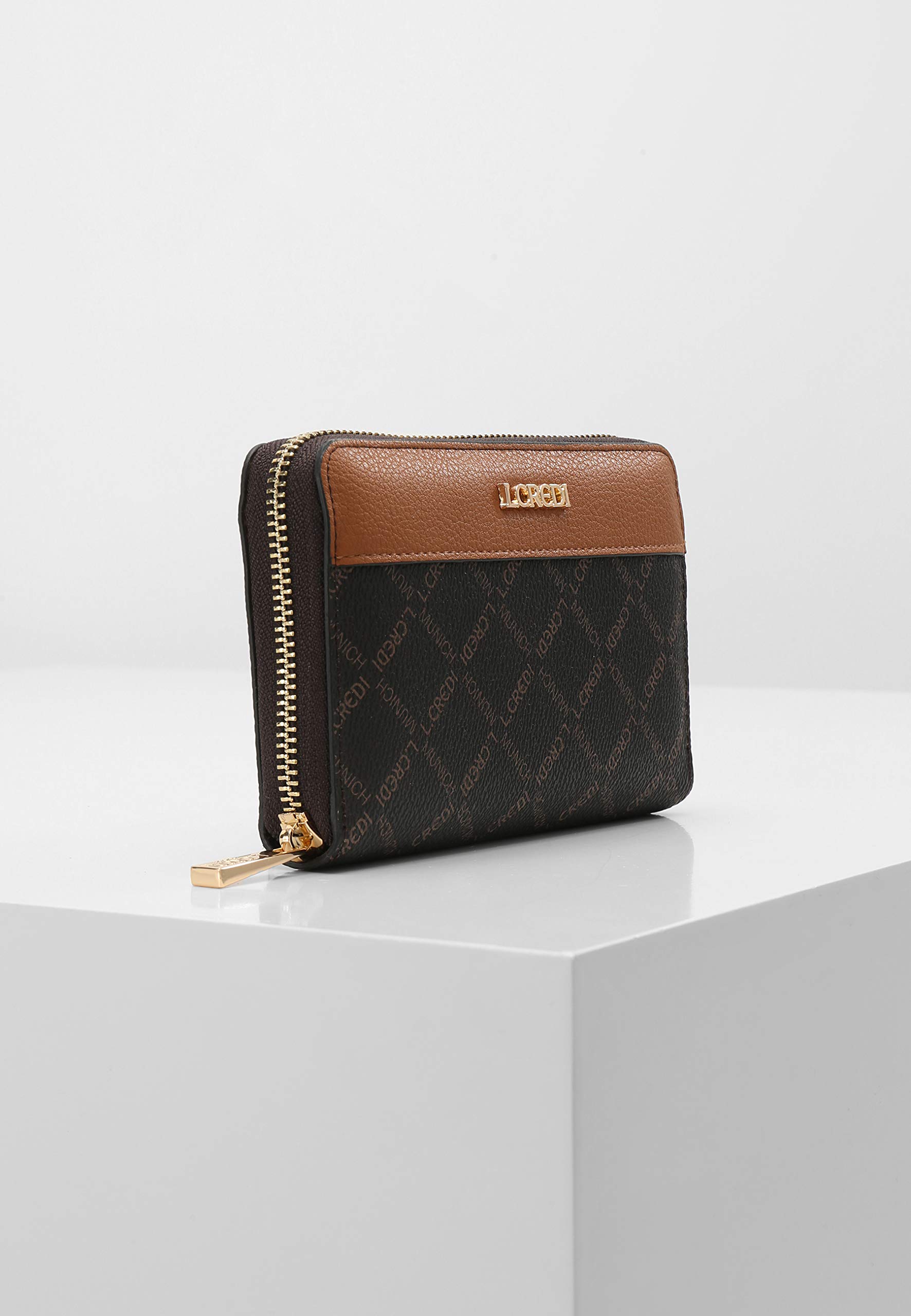 L.CREDI Geldbörse Filiberta Portemonnaie Brown Dunkelbraun